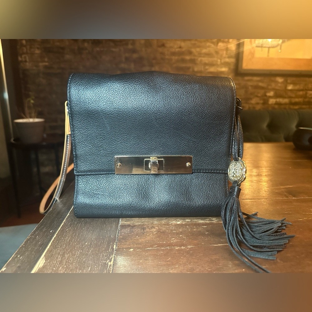 Vince Camuto black tassel bag